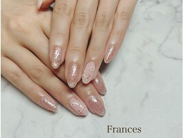 チェック＆お花