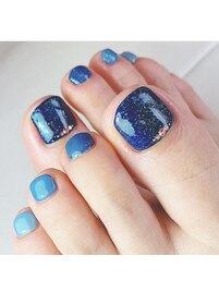 オーロラ濃紺ネイル￥11550