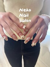 ネコ(Neko)/キラキラ　リボンネイル　秋冬