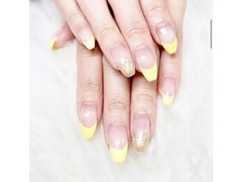 はあとねいる 宇都宮御幸ヶ原店/【通常】イエローフレンチネイル
