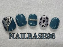 ネイルベースキュウロク(NAILBASE96)/カーキレオパードネイル
