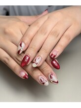 ミスネイル(Ms.nail)/手描きリボンネイル