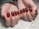 赤ワンカラーネイル