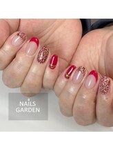 ネイルズガーデン(NAILS GARDEN)/バレンタイン×ツイードネイル
