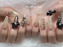 ピオミエルネイル 新宿(pio miel nail)/リボン×クロスネイル