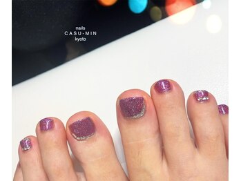 ネイルズ カスミン(nails CASU-MIN)/パープルにラインストーン