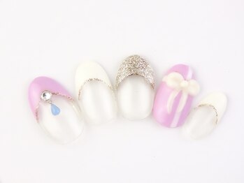 ネイルサロン アテナ(Athena)/持ち込みアート/リボンネイル