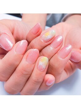 インビテーション(invitation)/淡フラワーネイル☆