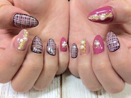 ピンクツイードネイル♪
