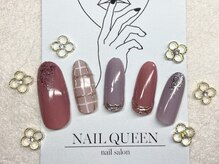 ネイルクイーン(Nail Queen)/ミラーチェックネイル♪￥9900
