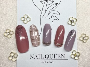 ネイルクイーン(Nail Queen)/ミラーチェックネイル♪¥9900