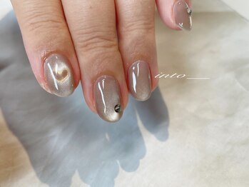 ネイルサロン イントゥ(into_)/ぷるマグ　ハート　グレージュ