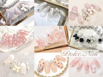 ドルチェネイル(Dolce.Nail)の写真/【爆発的トレンド★ワンホンネイル/韓国ネイル】キラキラパーツがたまらなく可愛い!きらめきフェミニンnail