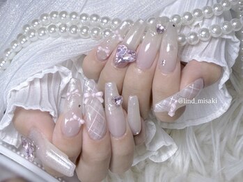 リンドネイル バイ モカ アンド ララ(Lind nail by moca and LaLa)/【misaki】ガーリーネイル
