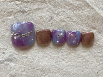 アイネイルズ 梅田店(I nails)/ミラーパープルマグしずく¥8200