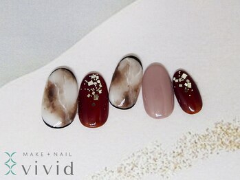 メイクプラスネイル ヴィヴィッド(MAKE+NAIL vivid)/大理石ネイル♪