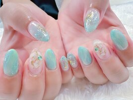 #夏ネイル#ニュアンス#オーロラ