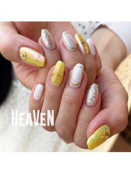 ヘヴン 鹿児島市本店(HeaVeN 2)/イエローオーロラネイル