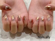 ネイルズアリー 立川店(Nails ally)/もやもや×ミラー×パレット×秋