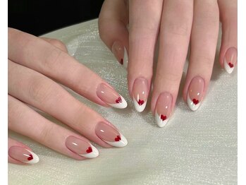 ザ ネイル エビス(The Nail ebisu)/カラーフレンチ/ハートネイル