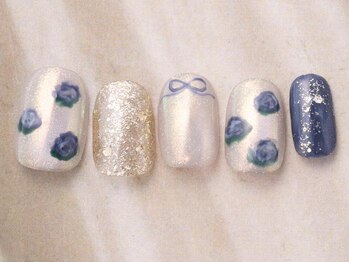 アイネイルズ 天神今泉店(I-nails)/お花キラキララメリボン