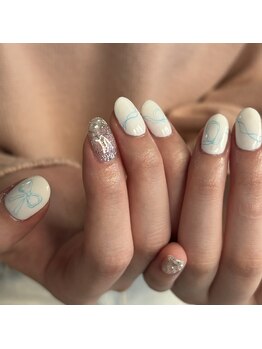 リノ(lino)/手書きリボンネイル