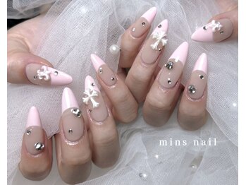 ミンズネイル(minsnail)/長さ出しピンクフレンチネイル