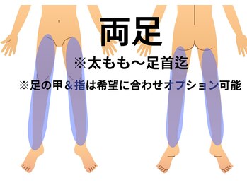 メンズ エステティック ヒーロー(men's esthetic HERO)/両足脱毛の範囲