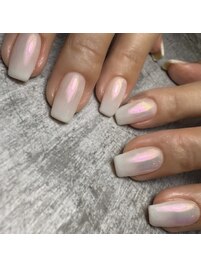 ホワイト×オーロラミラー