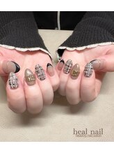 ヒールネイル(heal nail)/ツイード柄French