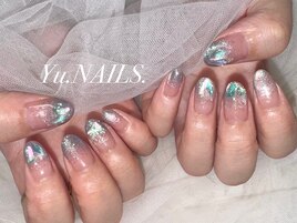 秋◎水光マグネットネイル