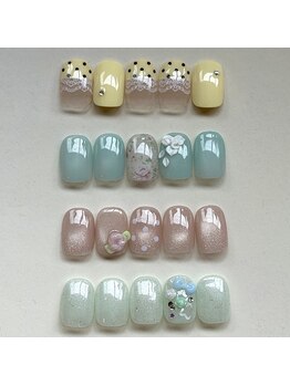603ネイルズ(603NAILS)の写真/ガーリー特化の定額デザイン♪カラー変更、パーツ追加も◎（パーツ別料金300円から）