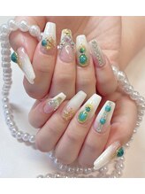 ビューティーアップ 池袋(Beauty Up)/白ラメグラ×ターコイズ