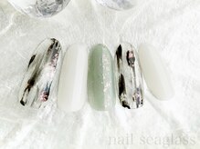 ネイル シーグラス(nail seaglass)/秋のニュアンス柄デザイン☆
