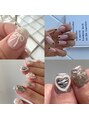 イオネイル(io nail)&nbsp;クリア×ホワイト×シルバーのネイルアートが波間の得意デザイン