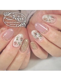 お持ち込みデザイン　お花ネイル
