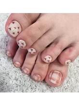 プリル ネイルアンドアイラッシュ 御幸ヶ原店(Puril NAIL&EYELASHES)/秋色フット*チェック×ハート*