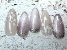 春色ネイル，桜，ベージュ