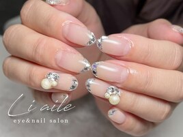 ガラスフレンチネイル