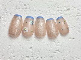 細フレンチ×ホロ花