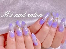 エムズ ネイルサロン(M2)/長さだしパープルマーブル