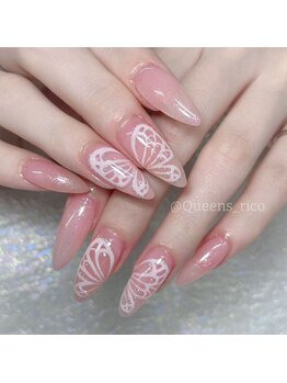 クイーンズビューティーサロン 歌舞伎町店(Queen's beauty salon)/長さだし 蝶々 パラジェル