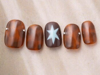 アイネイルズ 天神今泉店(I-nails)/べっ甲星スタッズ秋冬