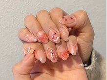 アントレッド(entraide)/ちゅるさくらんぼリボンネイル 