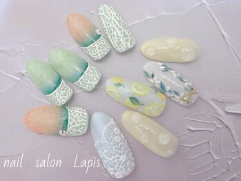 ラピス 自由が丘(Lapis)の写真/時間内ならアートやり放題！オフ・補強・長さだしも込みの定額制★手描き大人可愛いネイルは当店へ♪