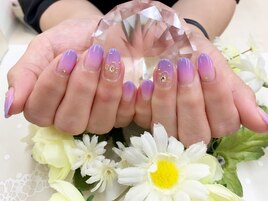 紫陽花ネイル☆２色のカラグラ