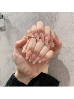 アンダーバーホワイトプラス 南海難波店(_WHITE+)/チークマグネットネイル