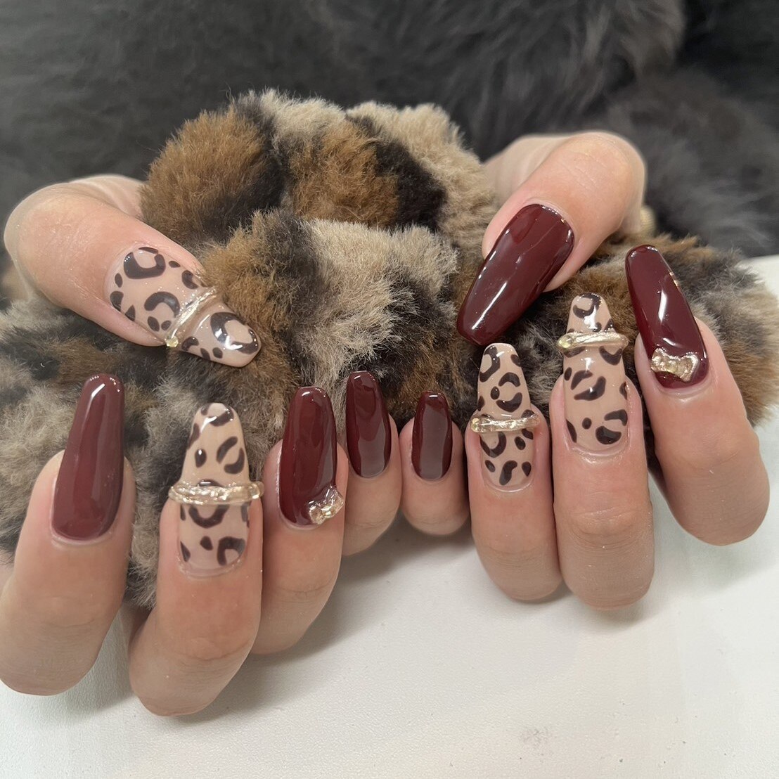 25))ハートネイル ネイルチップ 埋めつくし ボルドー フレンチガーリー 25))ハートネイル フレンチガーリー ボルドーネイル リボン