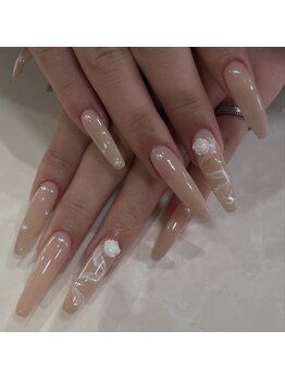 ヌードカラー/ロング/ガーリー