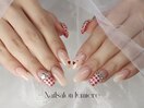 千鳥柄バレンタインネイル
